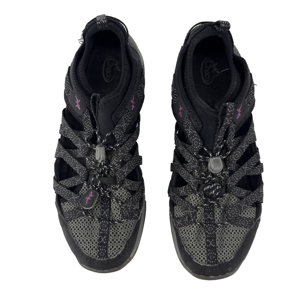 Chaco OutCross Water Shoes Women 9.5 Black Hiking Amphibious Bungee Lace